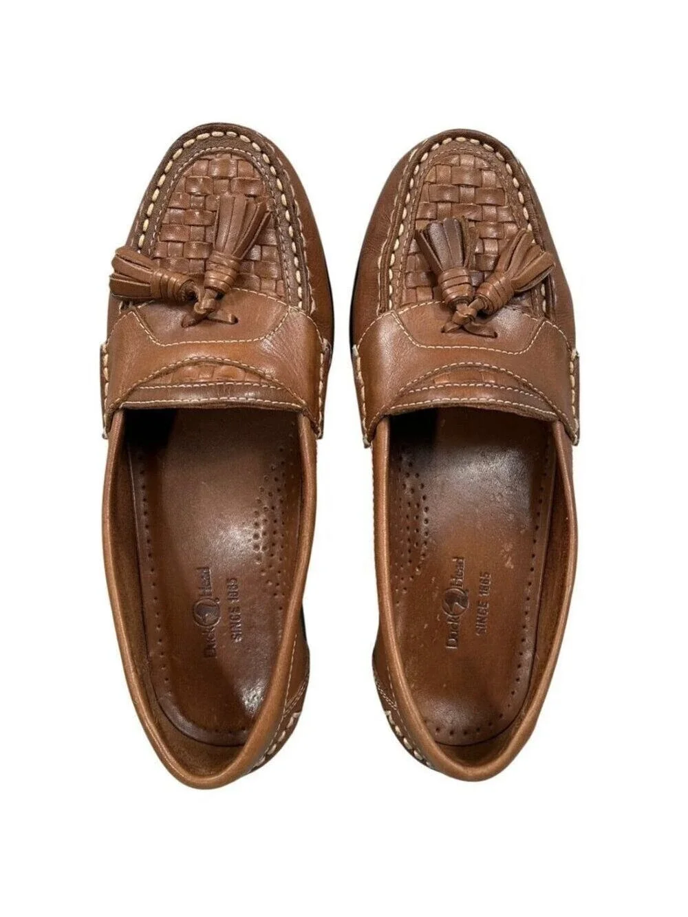 Duck Head Brand Co. Men's Brown Leather Kiltie Tassel Loafers Size 8